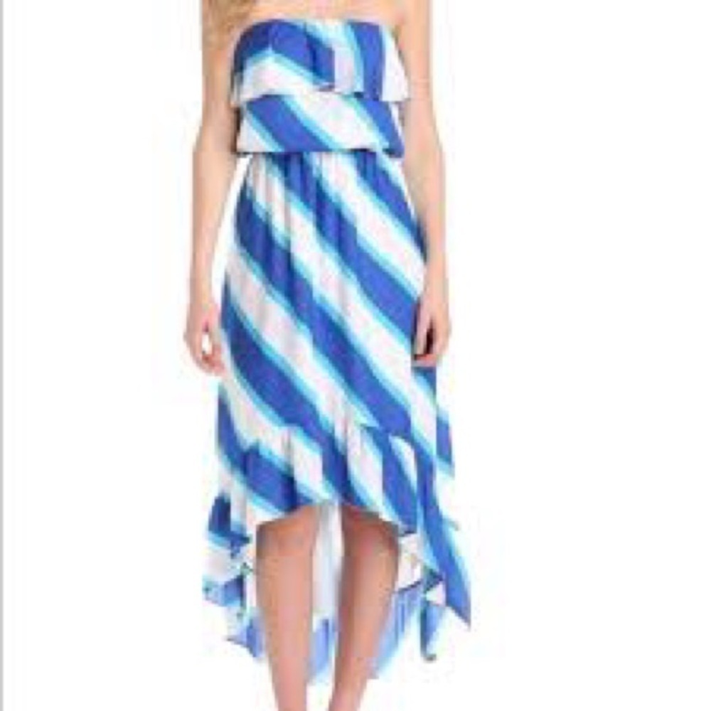EUC Lilly Pulitzer Caldwell  maxi dress stripes blue white